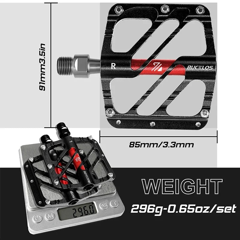 BUCKLOS Ultralight MTB Flat Pedals – 3 Sealed Bearings