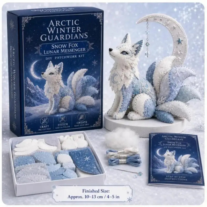 3D Snow Fox DIY Felt Sewing Kit – Pre-Cut Stuffed Animal Craft