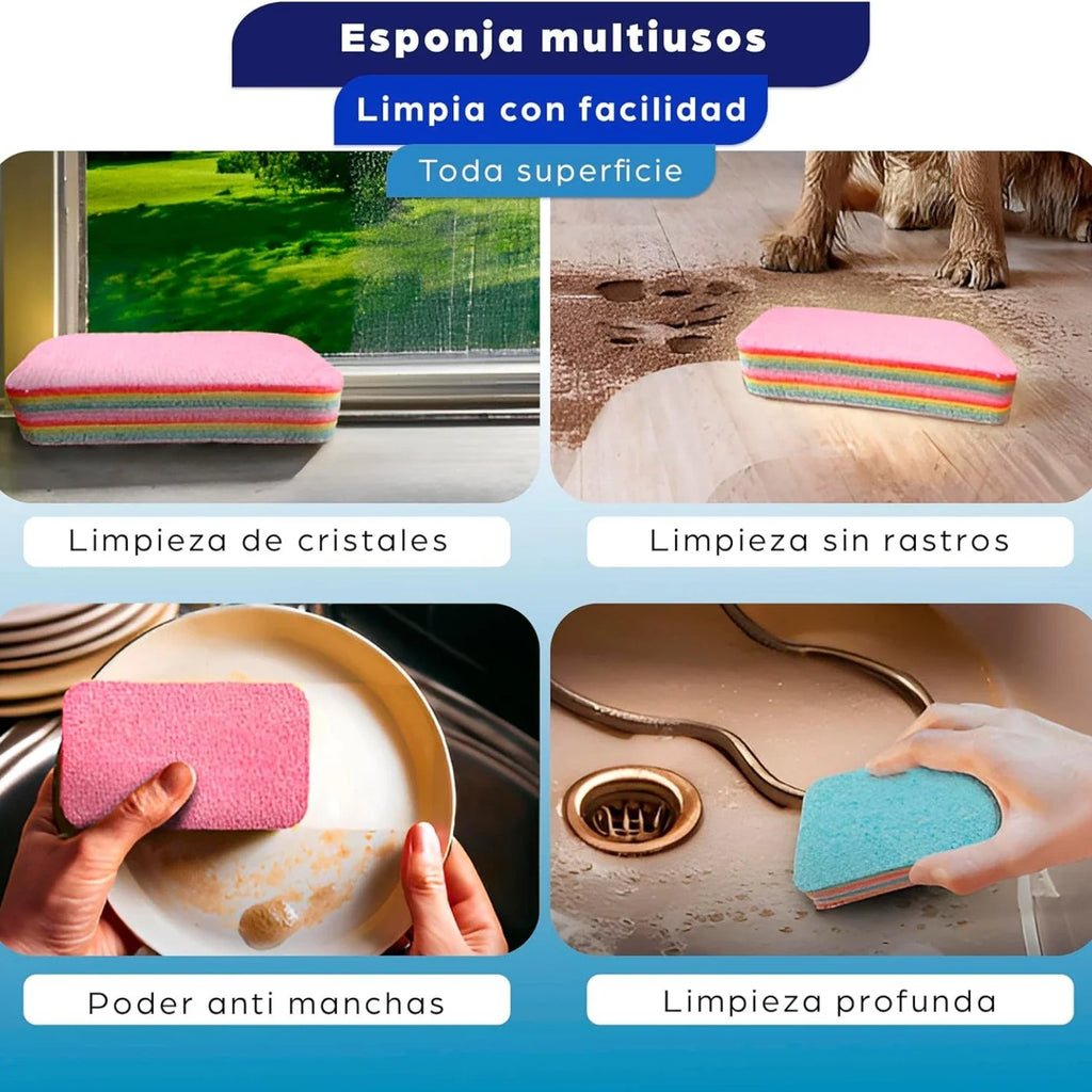 12-Layer PVA Rainbow Sponge Cloth – Absorbent Kitchen Scrubber