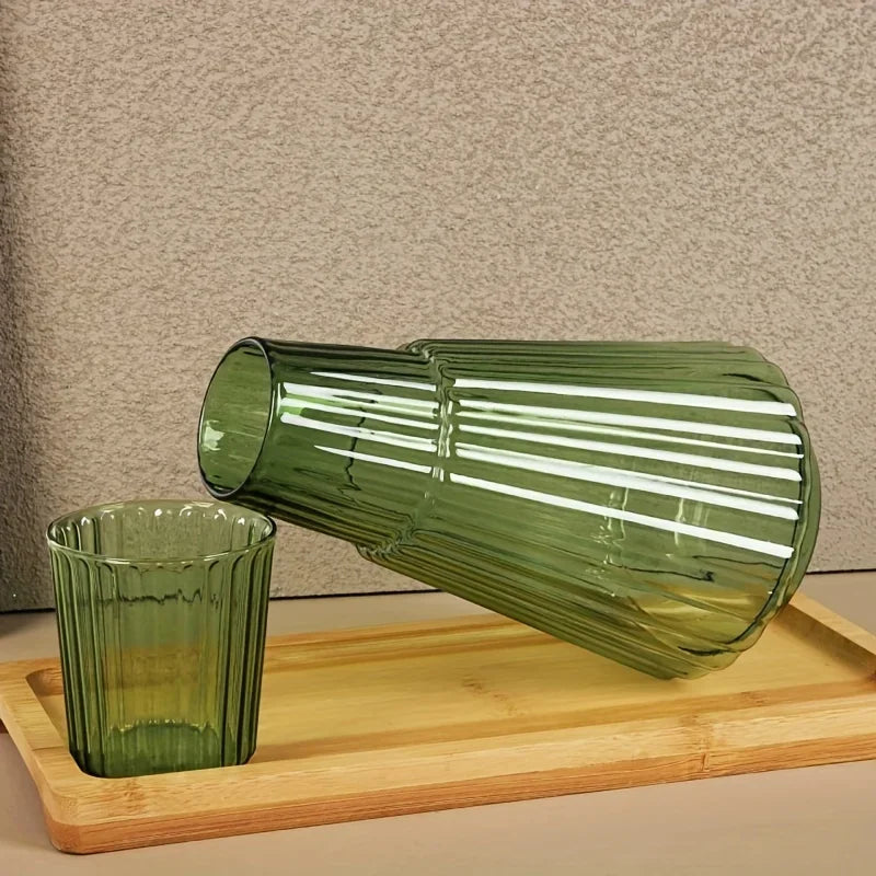 Handmade Colorful Heat-Resistant Glass Kettle & Cup Set