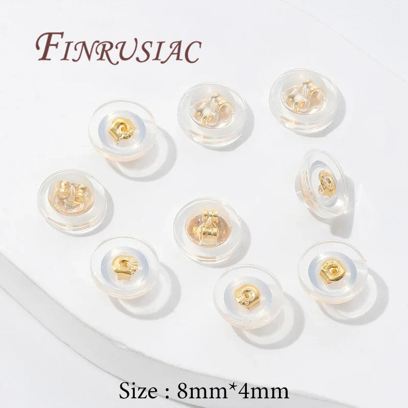 18K Gold Plated Silicone Earring Backs | Rubber Ear Stoppers