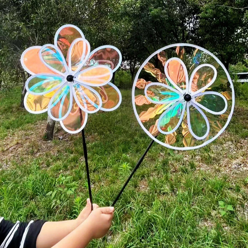 Reflective Sunflower Windmill – Bird-Deterrent Garden Decor, 6 Colors