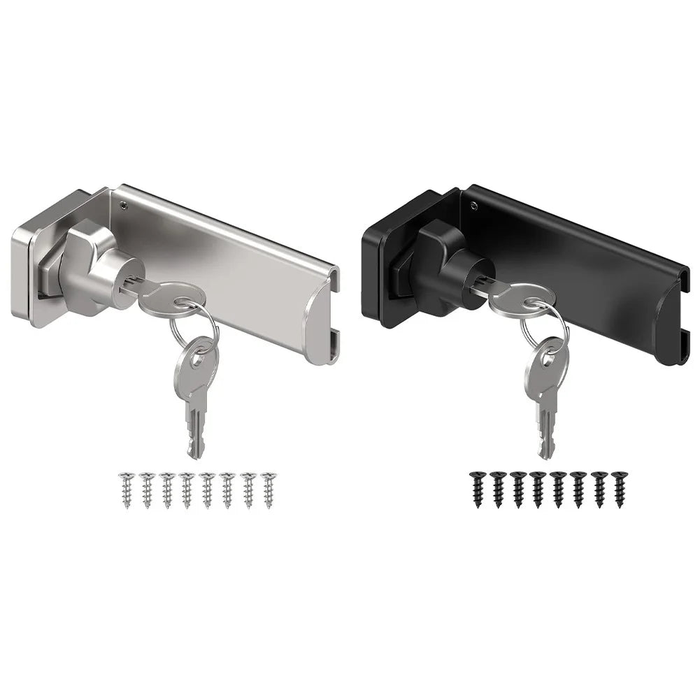 Barn Door Hasp Latch Lock | Keyed, Rust-Resistant, 90° Inward