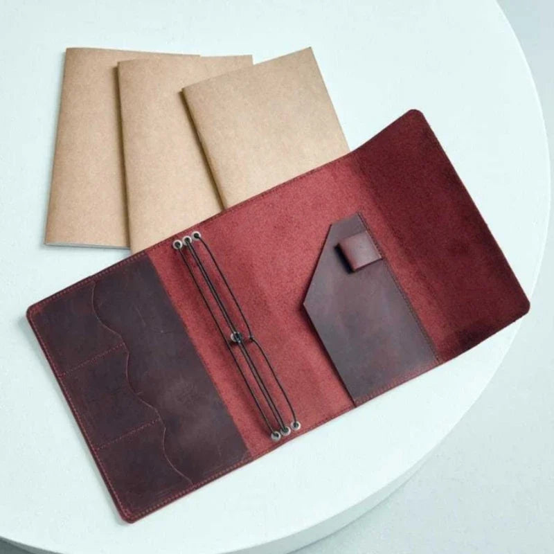 PU Leather Refillable Journal Cover | Pen Loop & Pockets