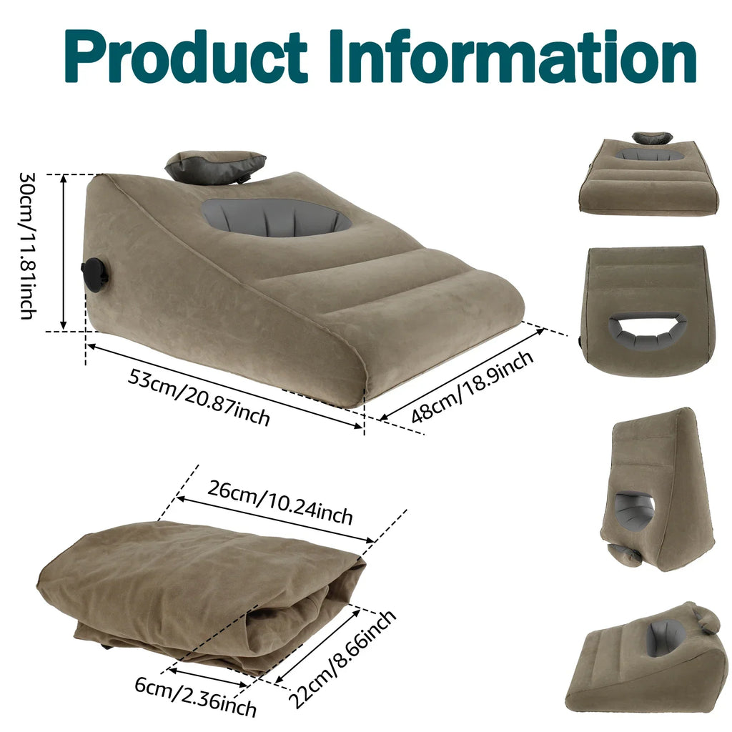 Portable Inflatable Wedge Pillow – Lumbar, Leg & Travel