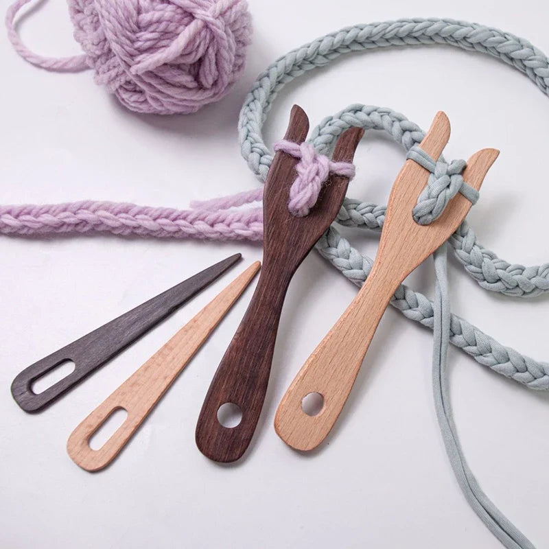 Bamboo Knitting Fork & Large Eye Needle Kit – 2-Piece Set