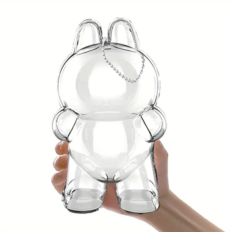 Labubu Doll Acrylic Display Case 6.3" with Keychain