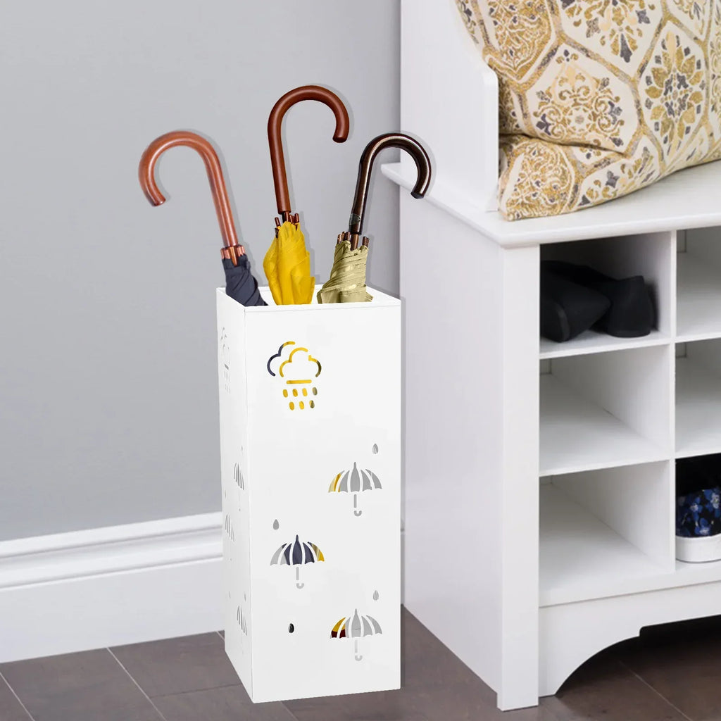Square Metal Umbrella Stand Rack – Holds 4–8 Umbrellas