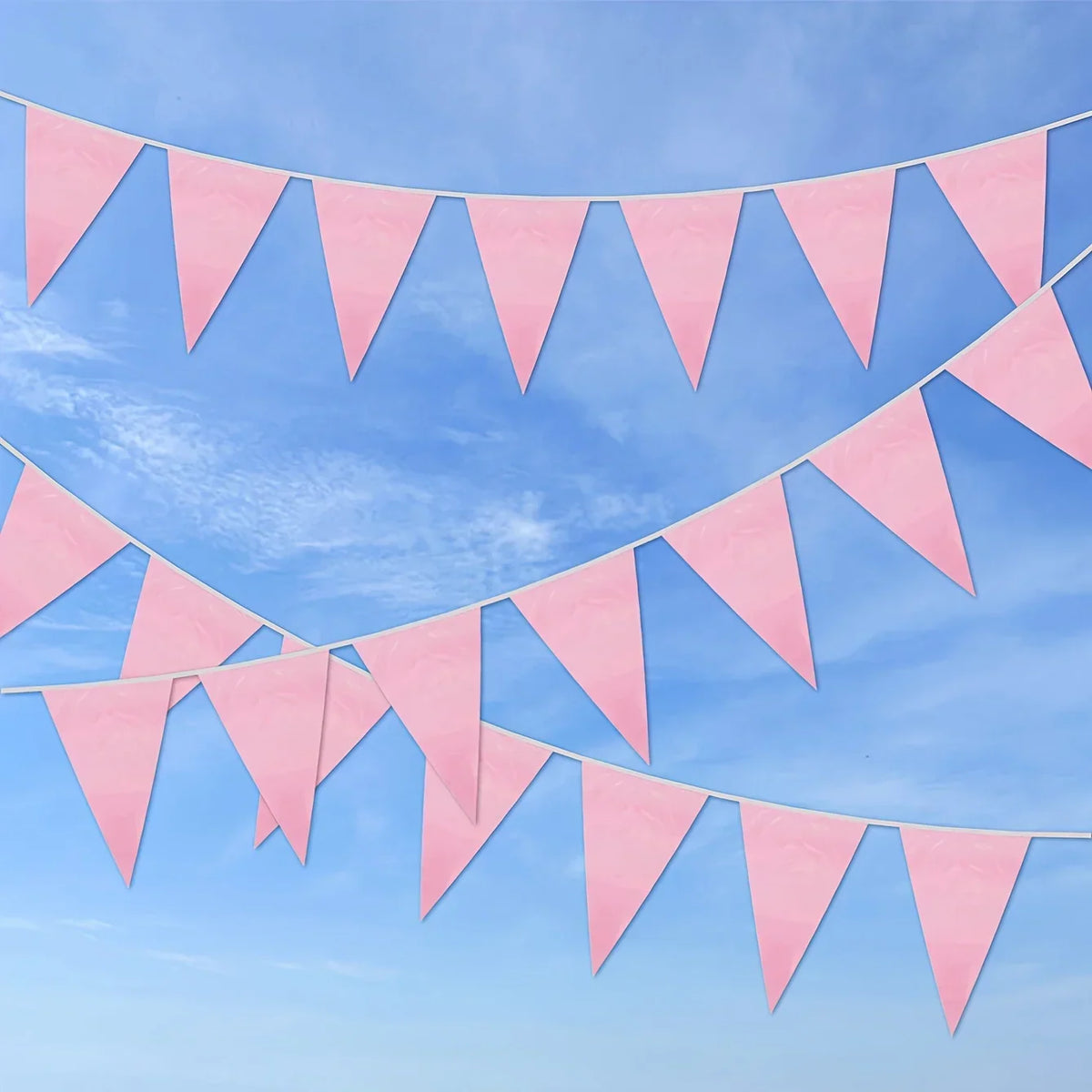 Princess Pink Party Banner 33ft – 20 Flags Wedding Birthday