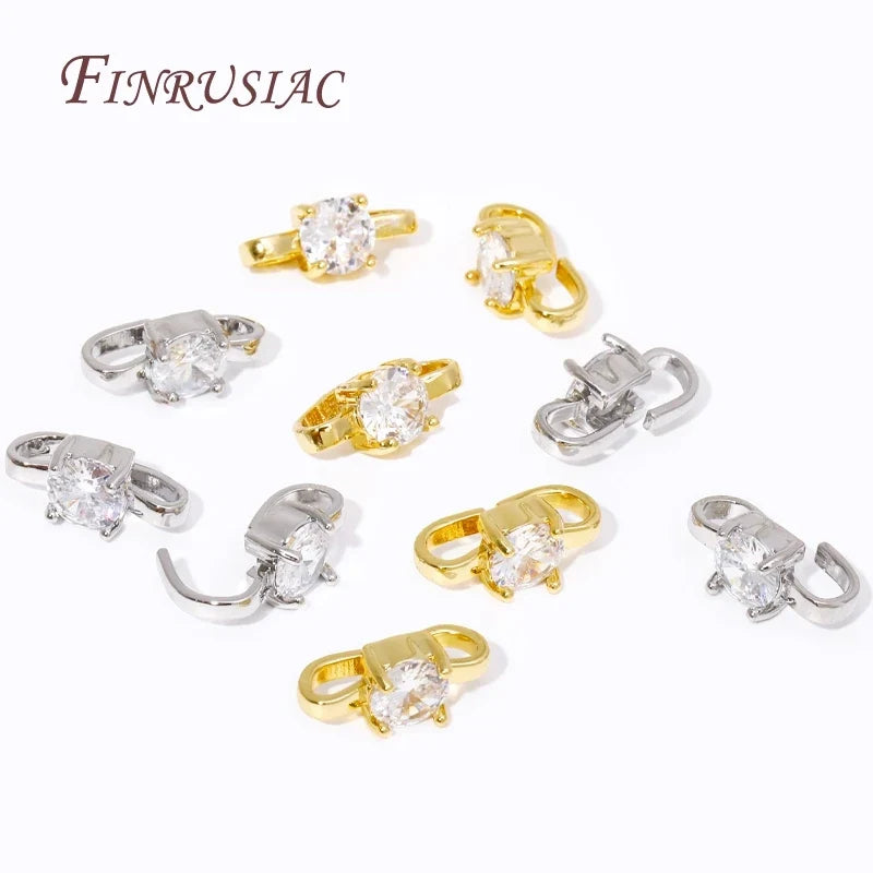 18K Gold Plated Zircon Clasp Connectors | DIY Jewelry Making
