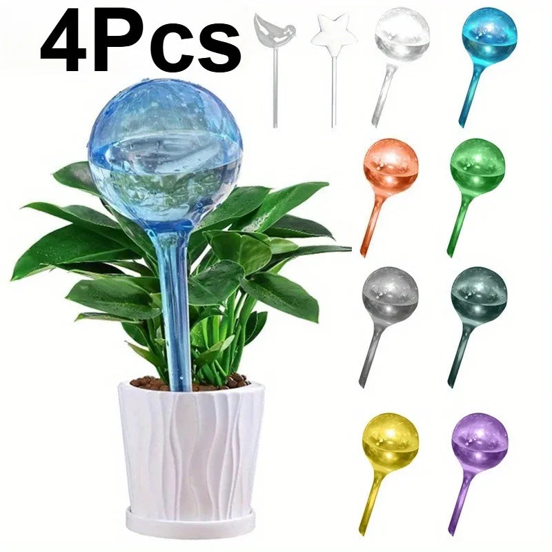 PVC Automatic Plant Watering Globes – 4pcs Drip Kit