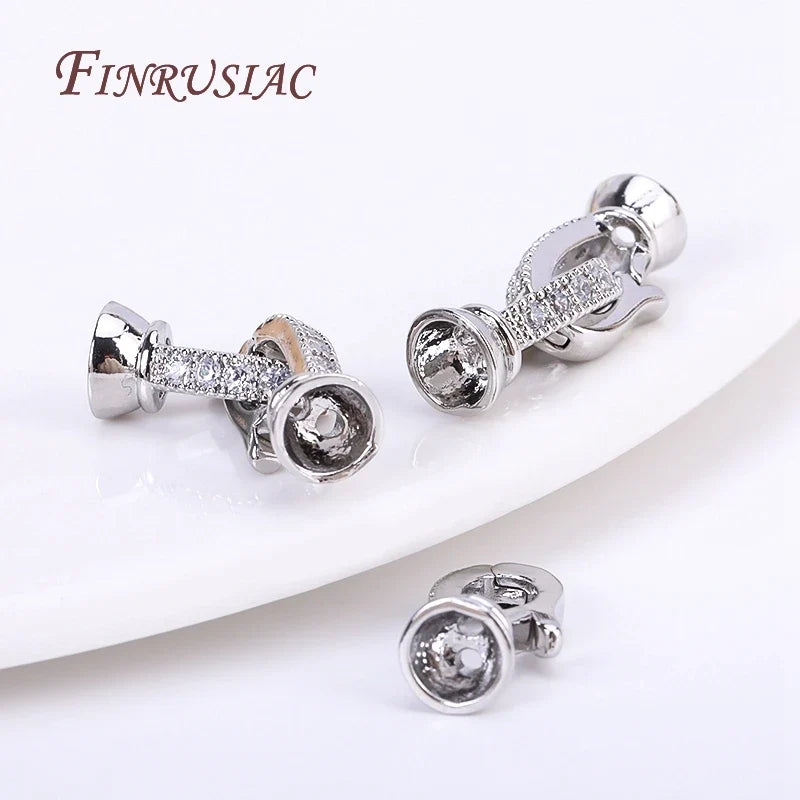 18K Gold Plated Zircon Necklace Clasp – DIY Jewelry Findings