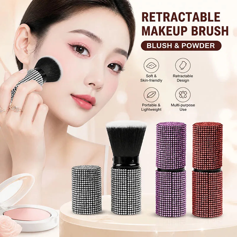 Telescopic Rhinestone Makeup Brush – Fluffy Blush & Powder