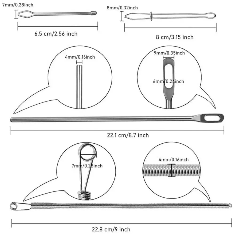 Metal Flexible Drawstring Threading Tool Set – 4 Piece