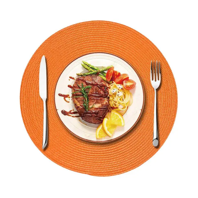 Round 38cm Woven Christmas Placemat – Heat-Resistant Table Mat