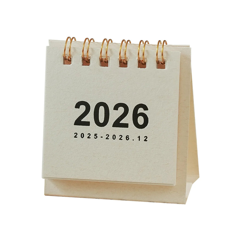 2026 Retro Mini Scroll Desk Calendar | Desktop Planner Decor