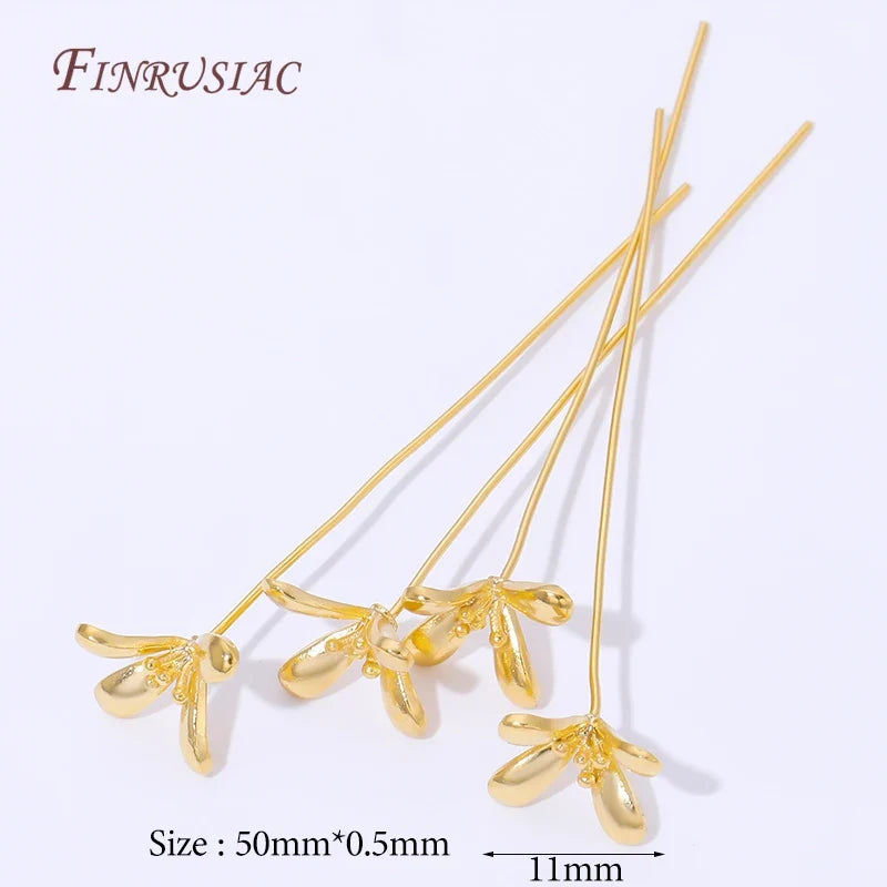 18K Gold Plated Flower Head Pins – DIY Jewelry Making Findings
