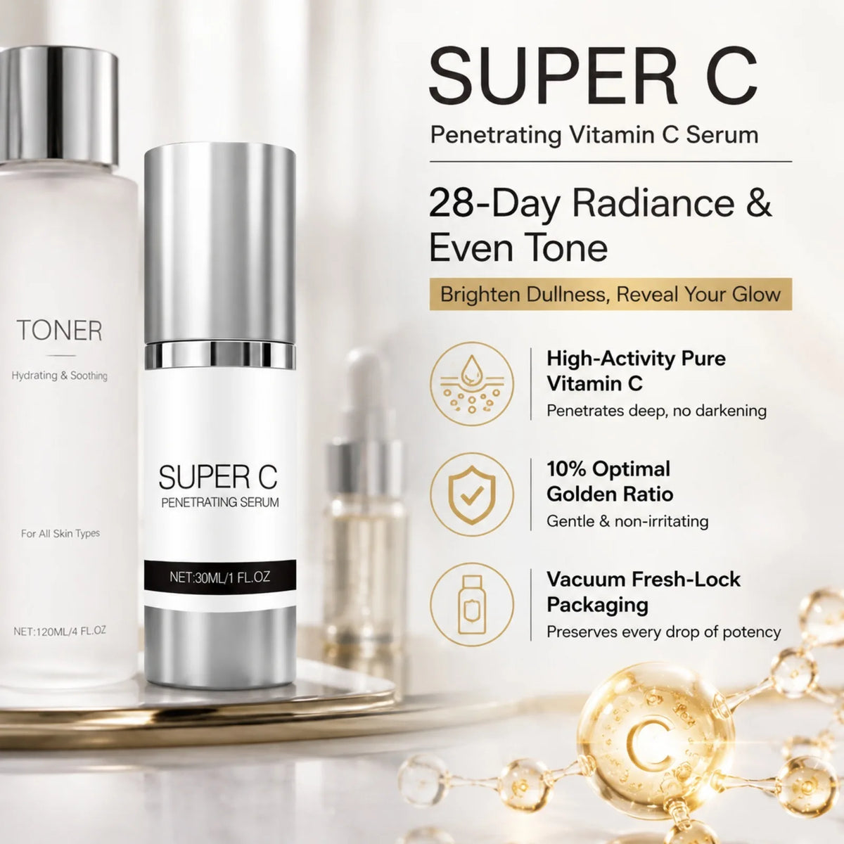 Vitamin C Facial Serum – Hydrating, Firming & Smoothing