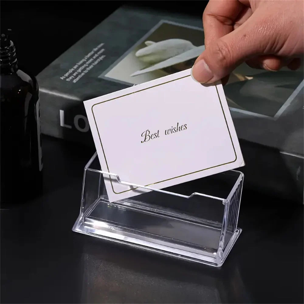Transparent Acrylic Desktop Business Card Holder Display Stand