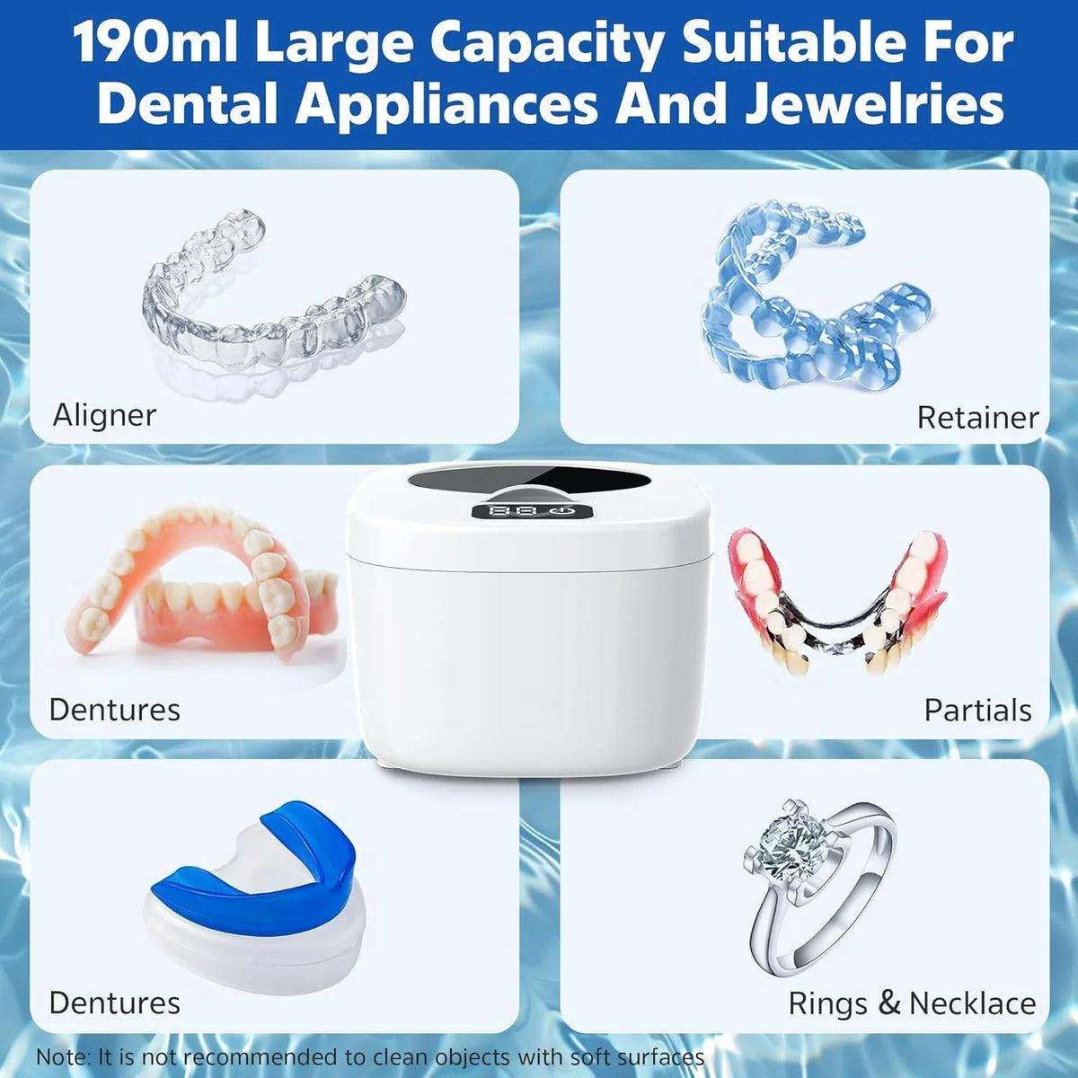 Ultrasonic Cleaner UV Light Digital Screen – Jewelry & Home