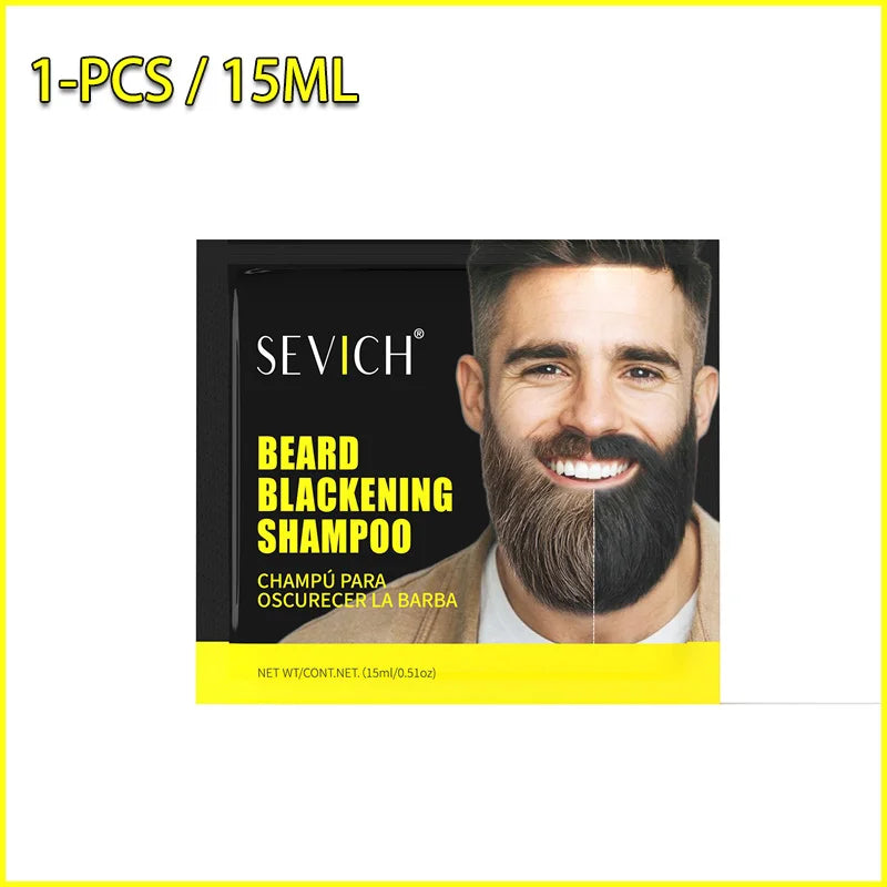 Sevich Black Beard Dye Shampoo – Natural Temporary Color for Men