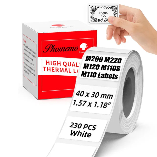 Phomemo M200 Color Labels 40x30mm 3 Rolls 690 Labels Pink/Khaki/Blue