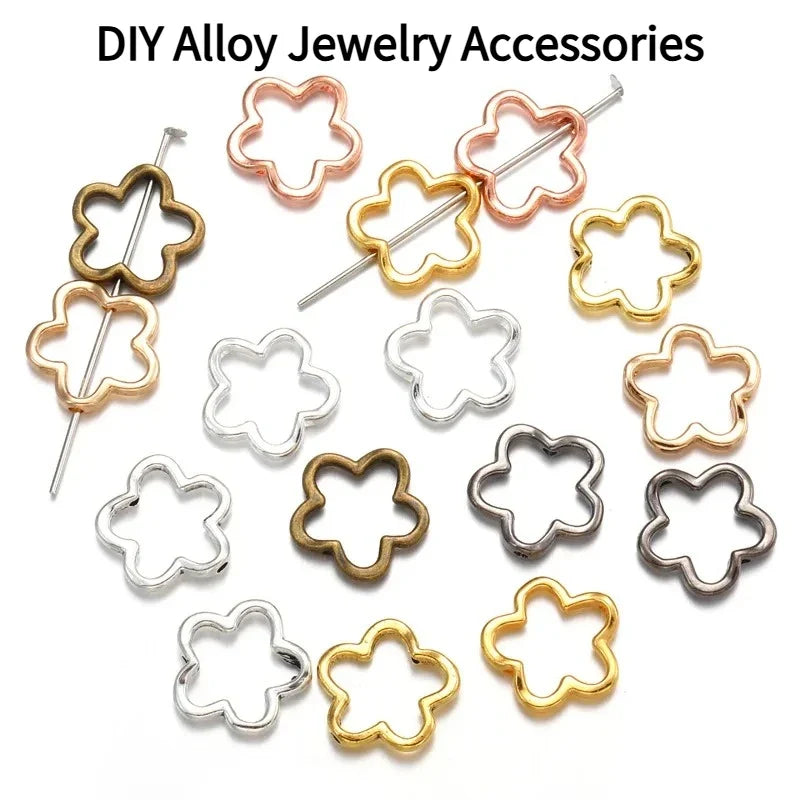 20pcs Antique Flower Spacer Beads Alloy Charms for Jewelry Making
