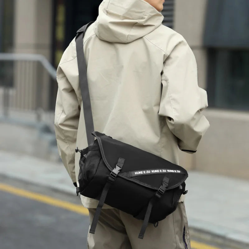 Men's Nylon Crossbody Messenger Bag – Trendy Commuter Bag