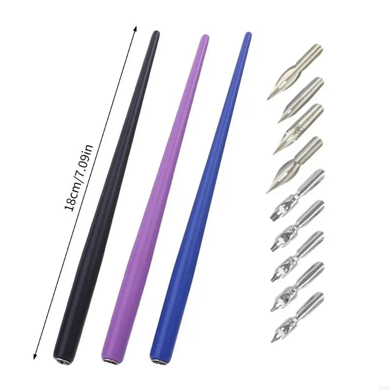Wooden Dip Pen – Stainless Steel Nib for Calligraphy & Art