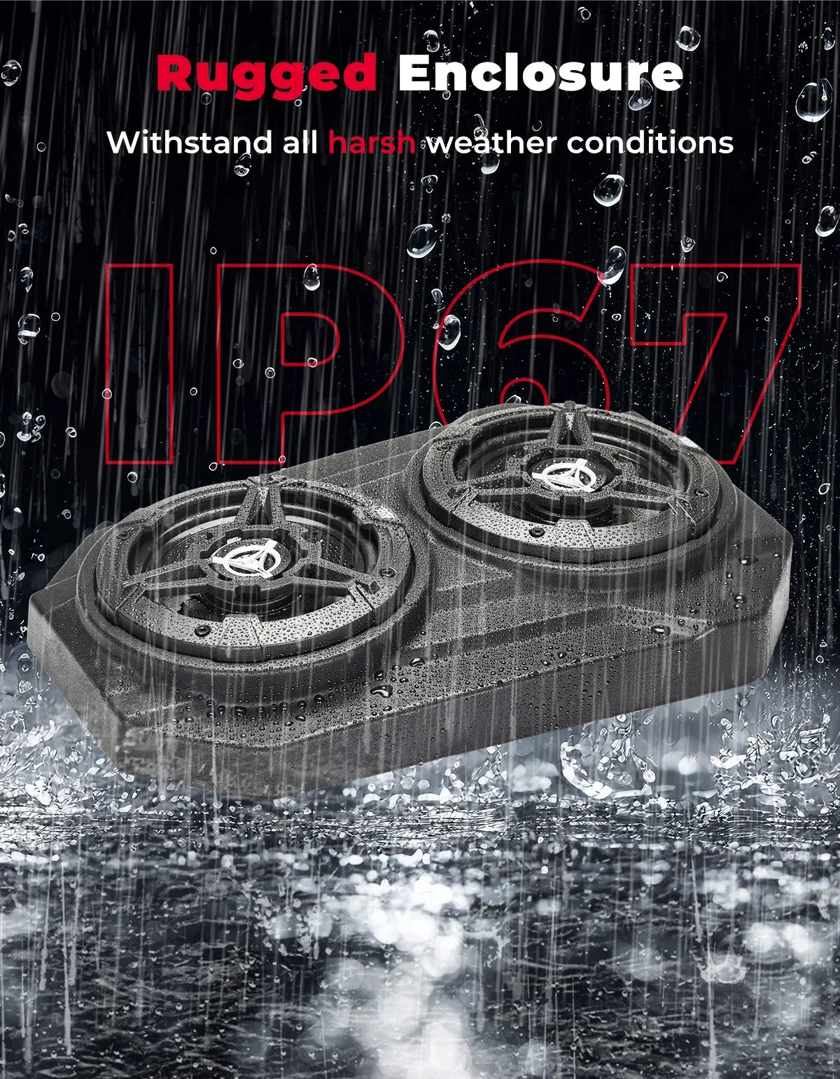 UTV Bluetooth Sound System 6.5" IP67 Speakers for RZR Can-Am