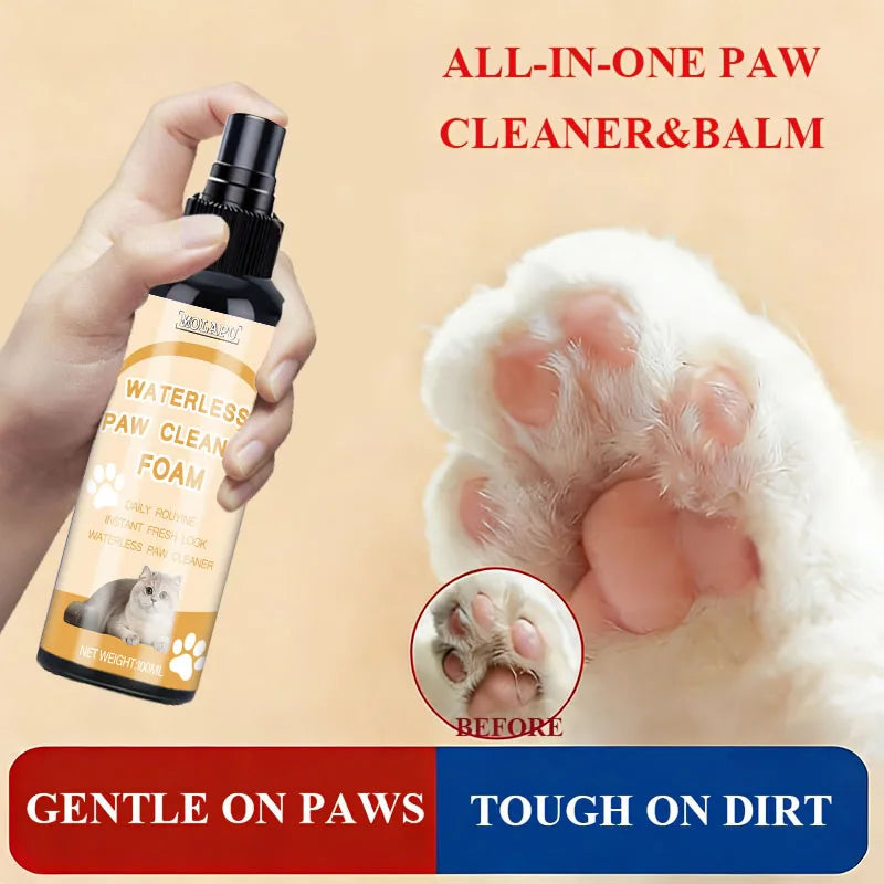 Pet Paw Cleaning Foam – No-Rinse 2-in-1 Cleaner & Care