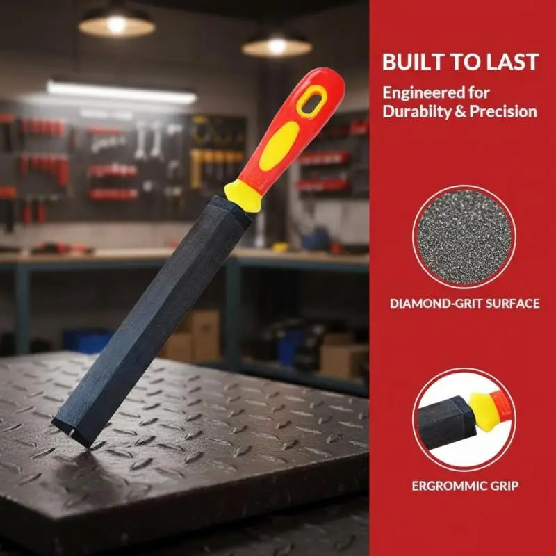 T12 Steel Rhombus File with Non-Slip Handle | Woodworking