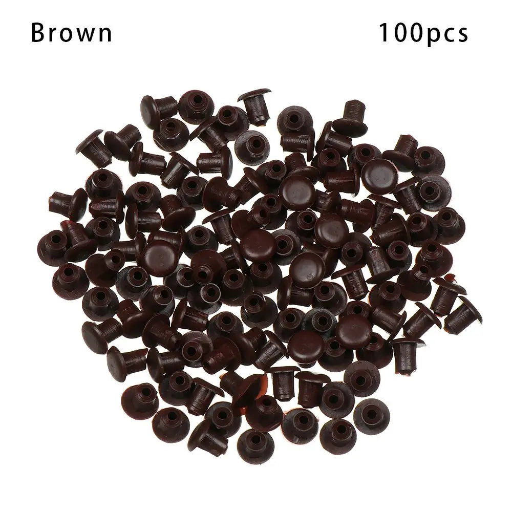 100Pcs Plastic Hole Plugs – Furniture Screw Hole Covers & Caps