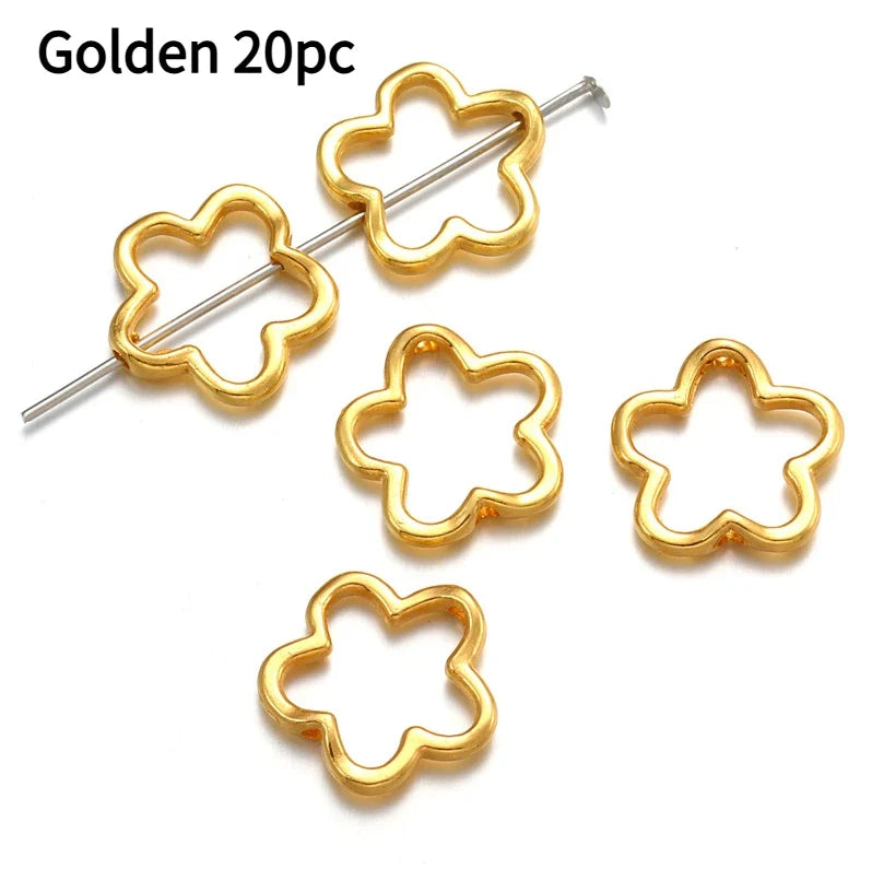 20pcs Antique Flower Spacer Beads Alloy Charms for Jewelry Making