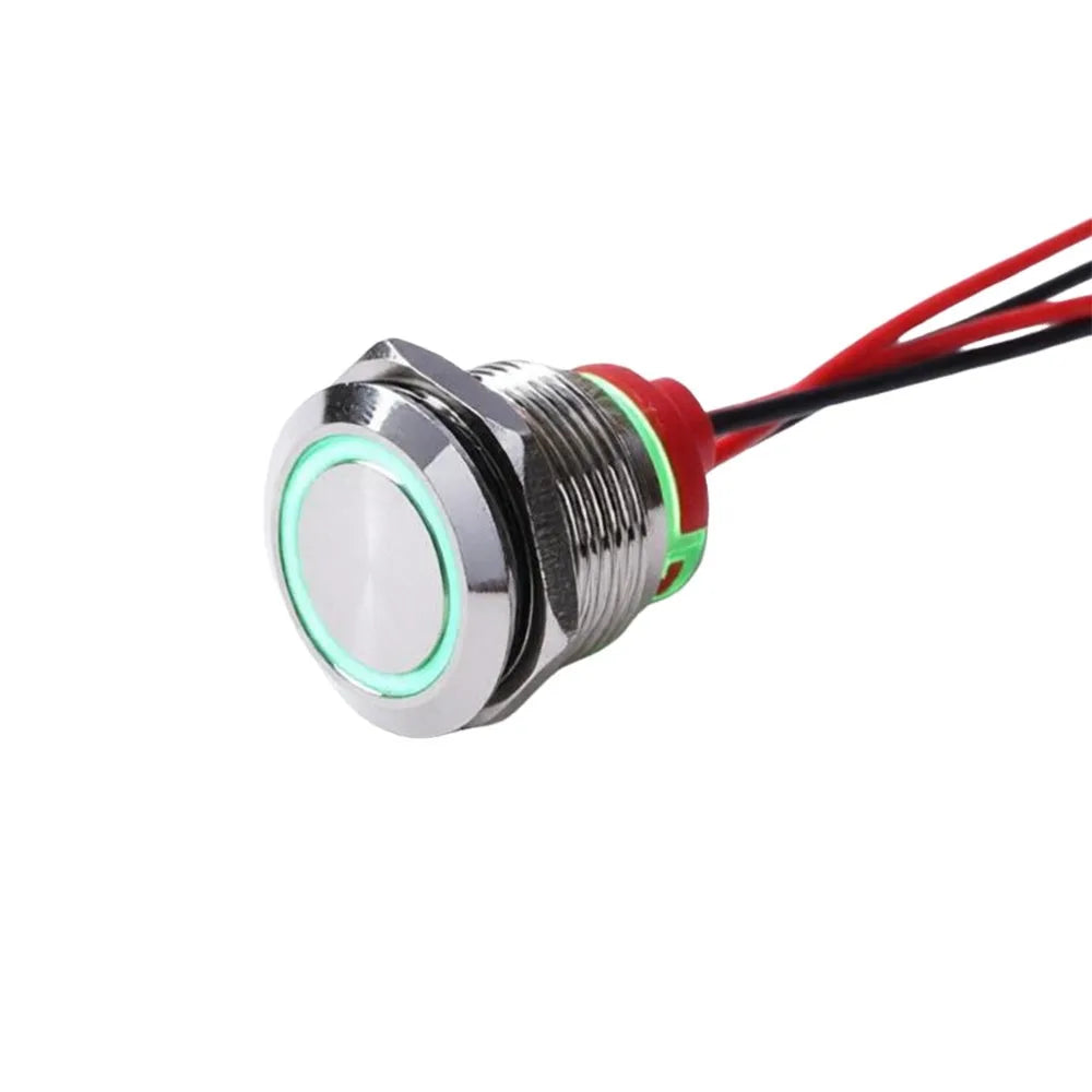 Metal Latching Push Button Switch 16/19/22mm Pre-Wired Panel Mount