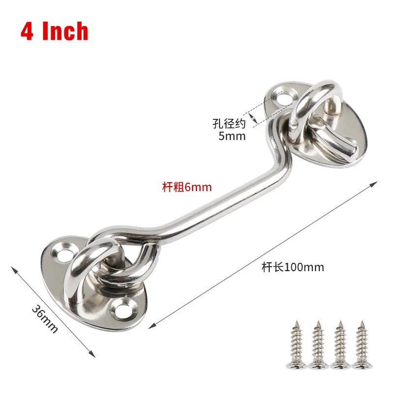 Stainless Steel Wind Hook Door Window Latch – Heavy Duty Lock