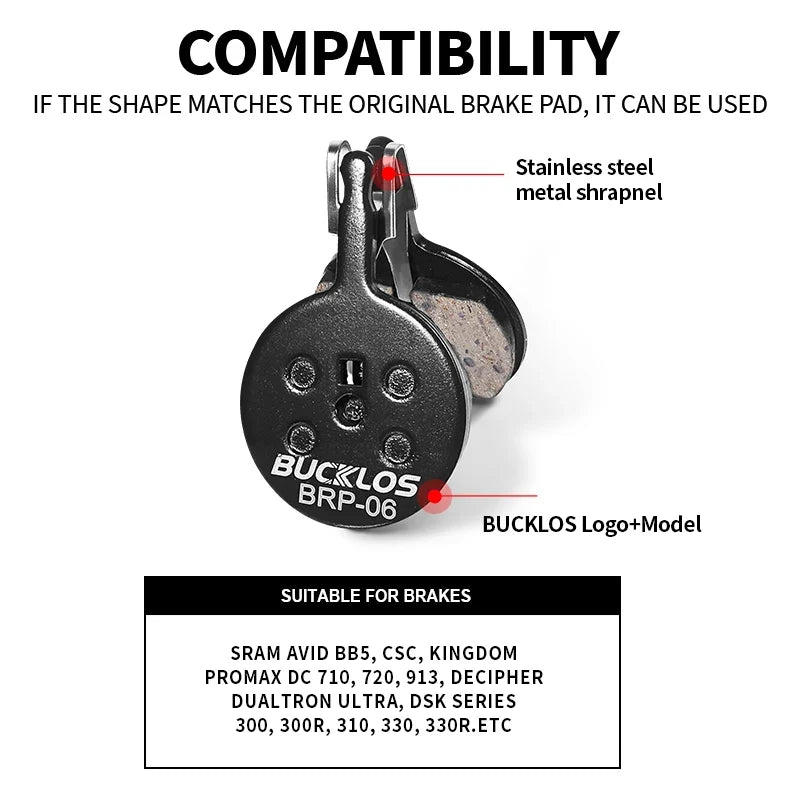 BUCKLOS BRP-06 Resin MTB Disc Brake Pads for SRAM AVID BB5