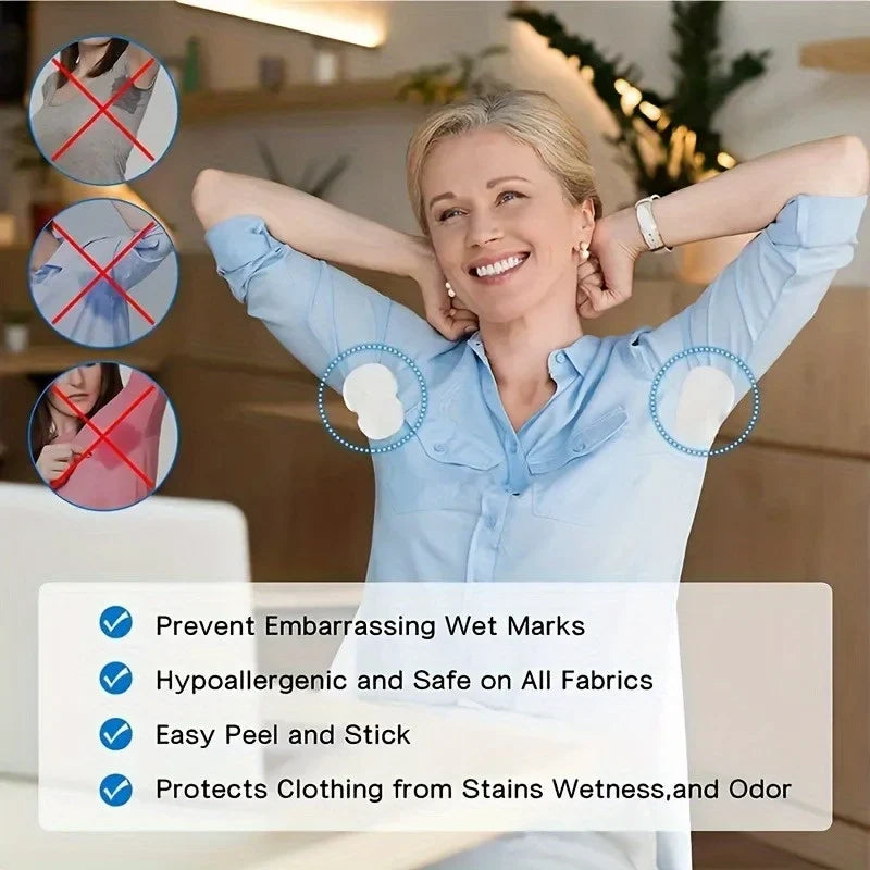 Disposable Underarm Sweat Pads – Bamboo Fiber, 10–100 Pcs