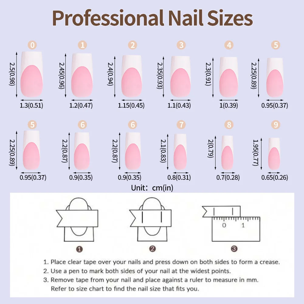 120Pcs Glitter Press On Nails – Nude White French False Nails