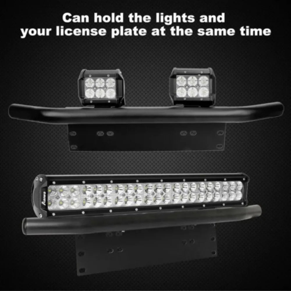 Universal Aluminum Auxiliary Light & License Plate Bracket