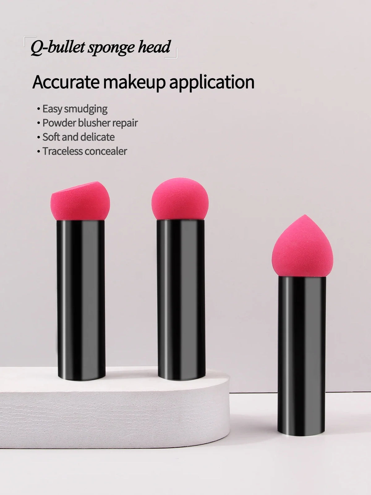 Mushroom Powder Puff Black Metal Handle Sponge Foundation