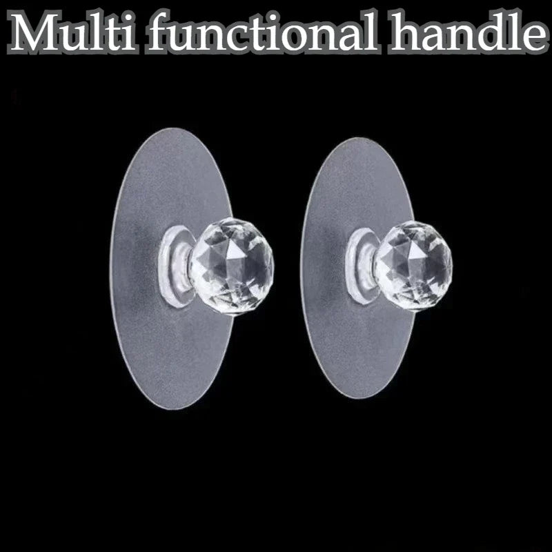 Self-Adhesive Crystal Glass Drawer Knobs – Cabinet Door Handles