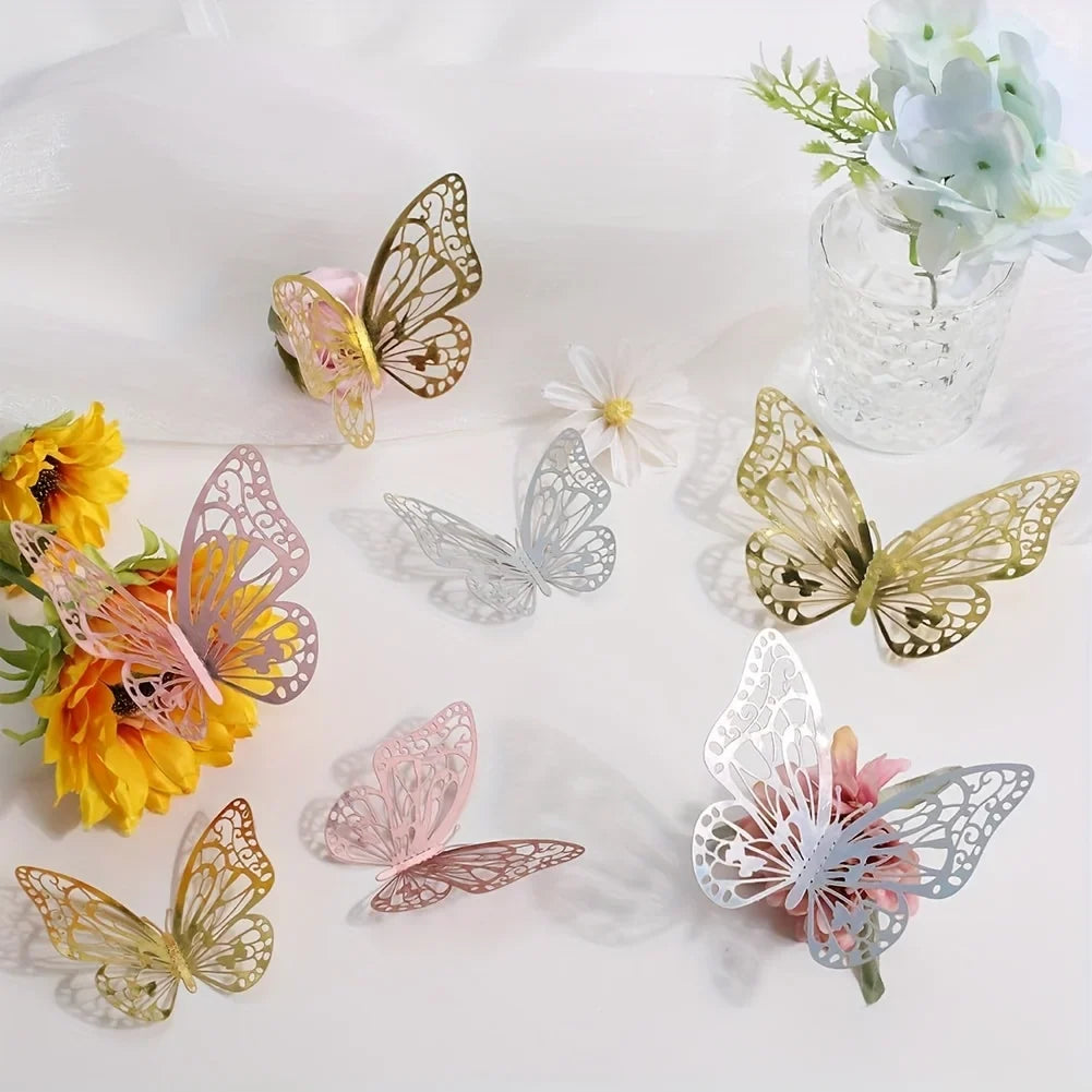 12pcs 3D Butterfly Wall Stickers – Home Décor Decorations
