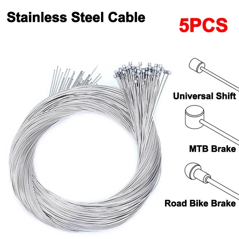 5-Pack Stainless Steel Bike Brake & Derailleur Inner Cables