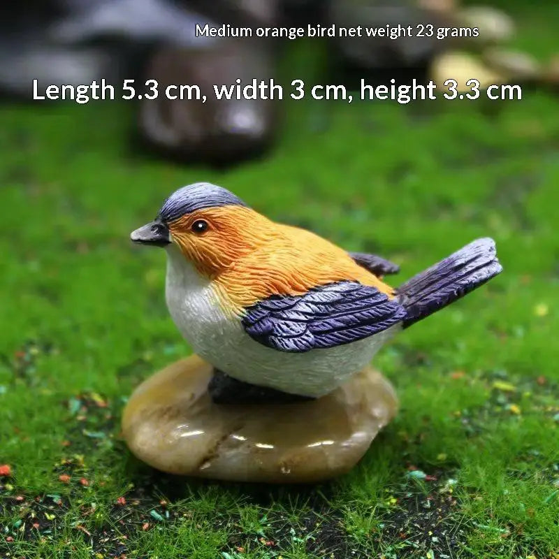 Resin Bird & Nest Figurine Set – Fairy Garden Micro Landscape