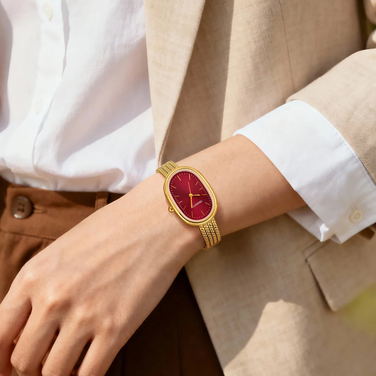 REBIRTH Women's Elegant Quartz Watch | Stainless Steel Band