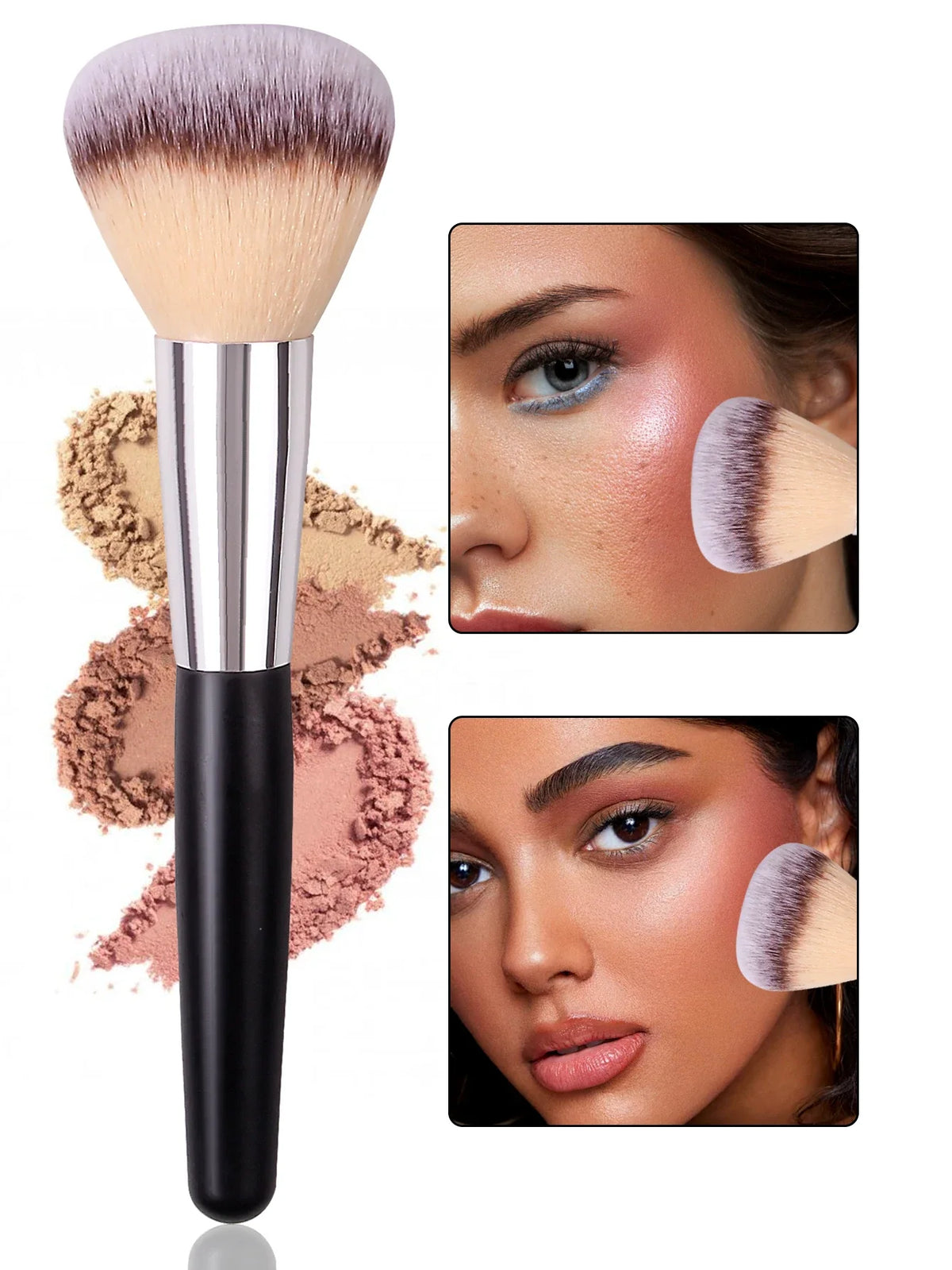 Fluffy Nylon Blush Brush with Wooden Handle – Makeup Brush