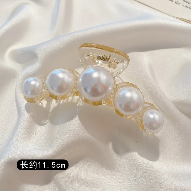 Pearl Hair Claw Clips for Women – Large Korean Shark Barrette