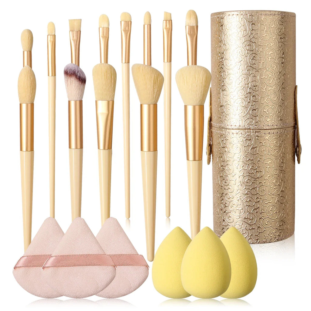 20-Piece Professional Makeup Brush Set with Storage Bucket