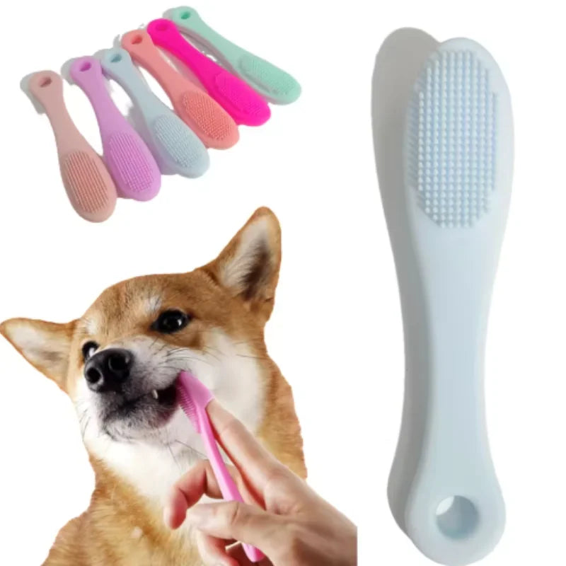 Soft Silicone Cat & Dog Chin Brush – Finger Grooming Scrubber